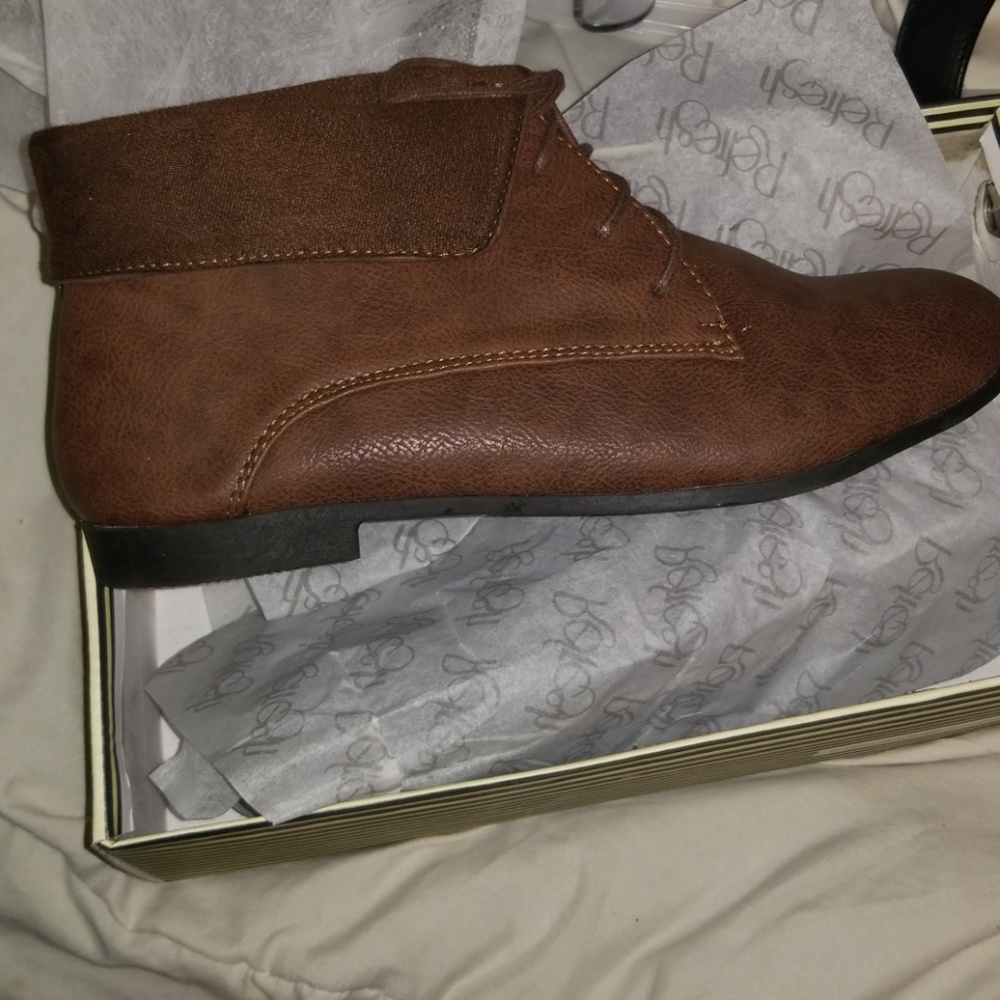 Brown ankle booties